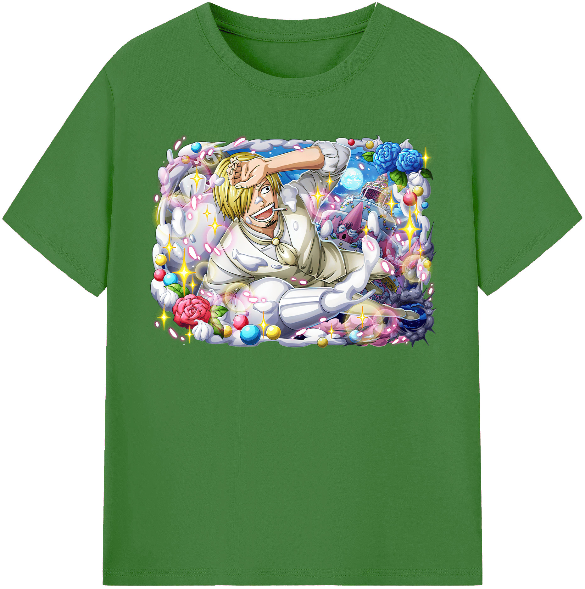 （画像用） ワンピース サンジ ONE PIECE Sanji レディースカジュアルプリントTシャツ（綿100％）